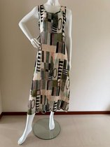 Dames Zomerjurk - Printjurk-Katoen Jurk - Lange Jurk -Jurk-26016- Onesize (40-44) Groen