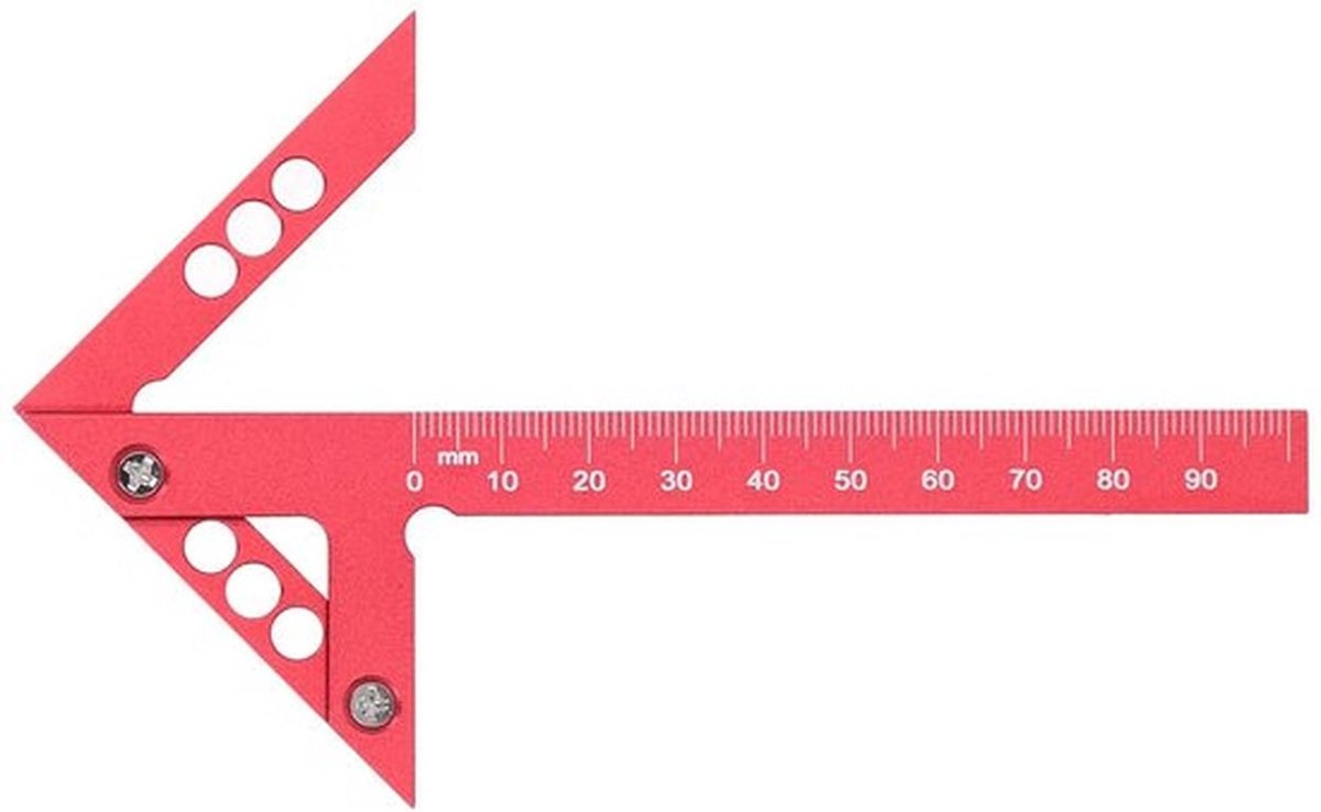 Lijnmeter Vierkant - Middenlijnafschrijver - Middenzoeker - Houtbewerking - Aluminiumlegering - 45 Graden Hoek - Markeergereedschap