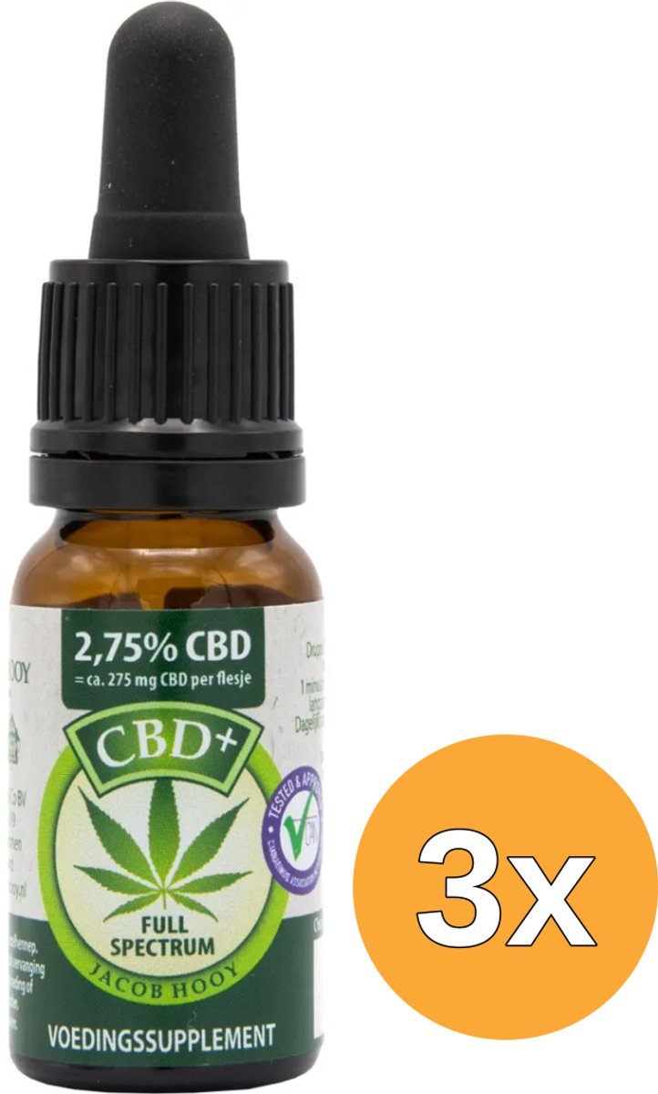 3x Jacob Hooy CBD Plus Olie (10 ml)