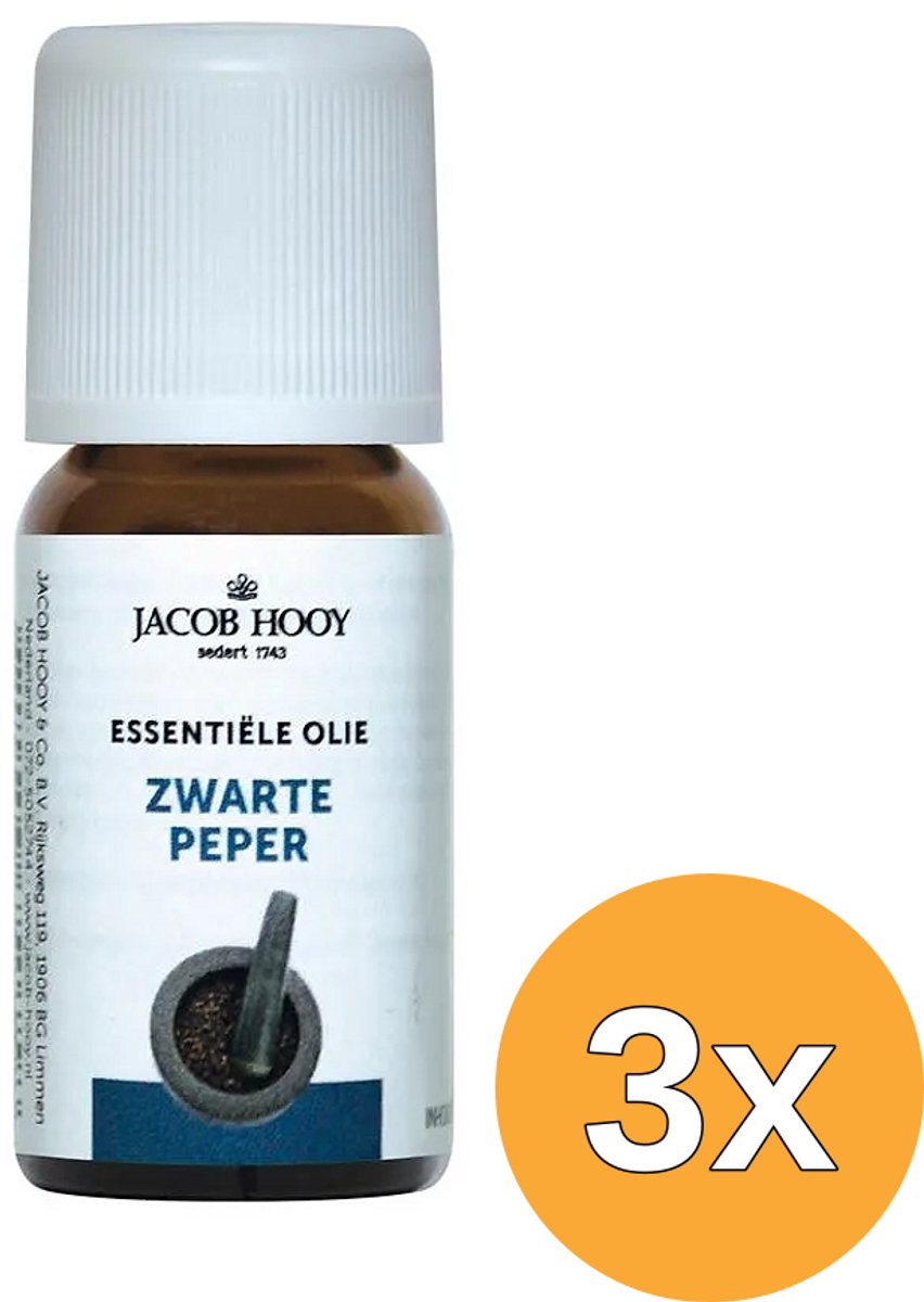 3x Jacob Hooy Zwarte peper olie (10 ml)