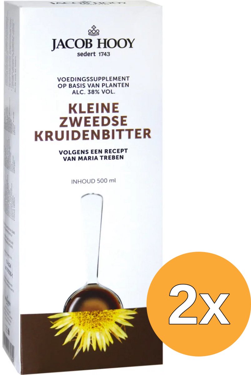 2x Jacob Hooy Zweedse kruidenbittergroot (500 ml)