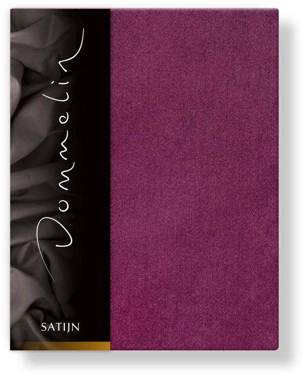 Dommelin Hoeslaken Uni Satijn 300TC 582 Aubergine 100x200/30