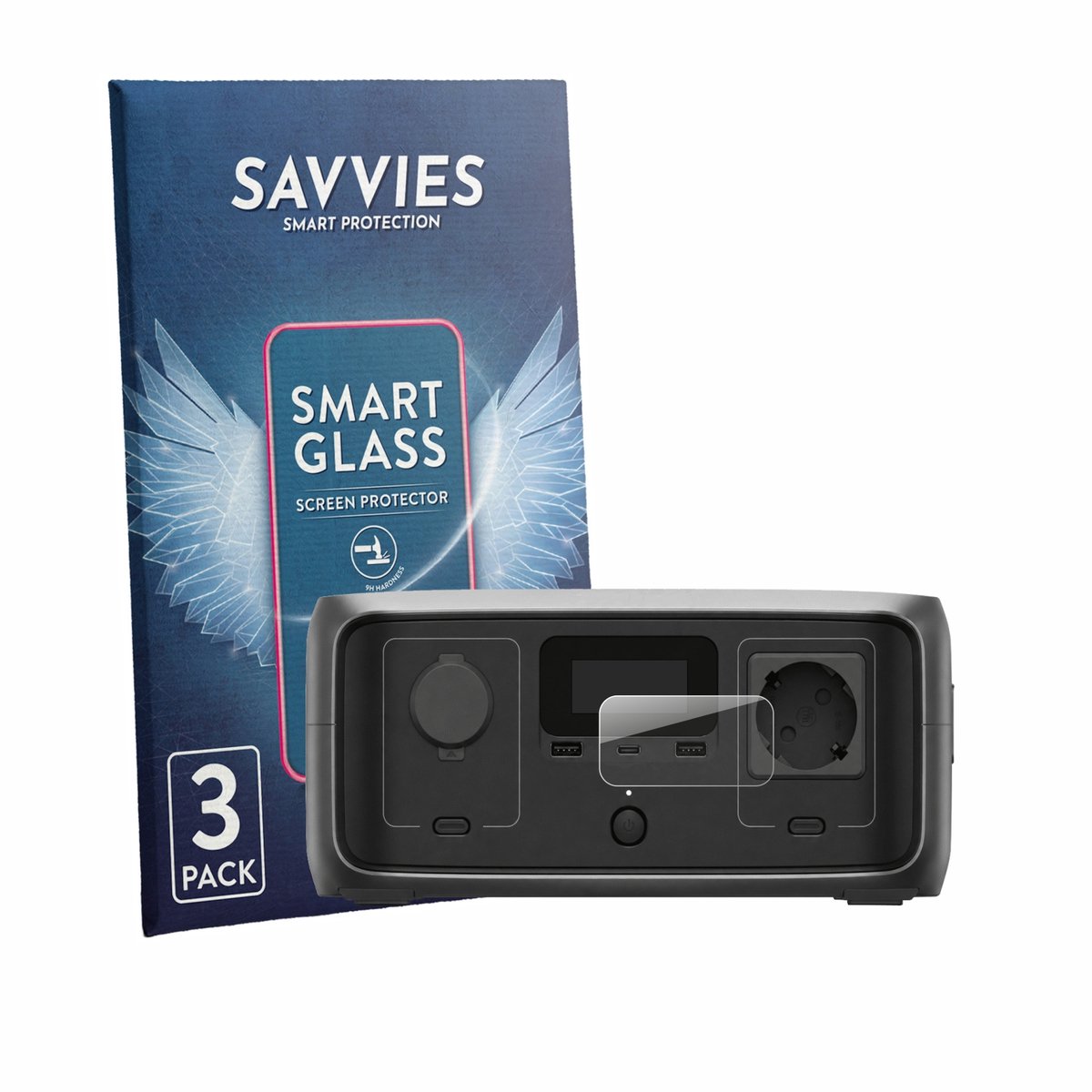 3 Stuks Savvies Screenprotector - geschikt voor EcoFlow River 3 - beschermfolie glas transparant