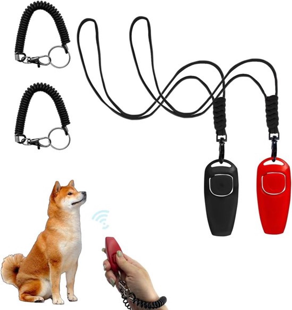 Hondenfluit voor terugroepen, ideaal voor training met clicker en fluit, geschikt voor honden en puppy's, hoorbaar voor mensen