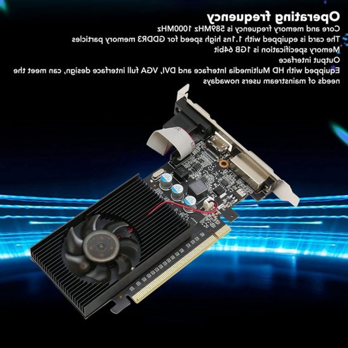 Krachtige 1GB GDDR3 Gaming Grafische Kaart voor Desktop PC, PCI Express 2.0, HDMI, DVI en VGA Aansluitingen, Ideaal voor Gamers en Multimedia Toepassingen