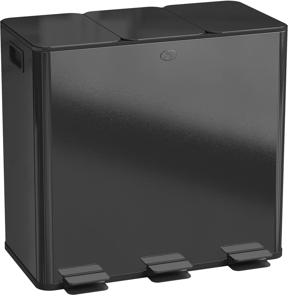 HOMCOM Prullenbak - Roestvrij Staal - 61,9x36,6x56,7cm - Zwart