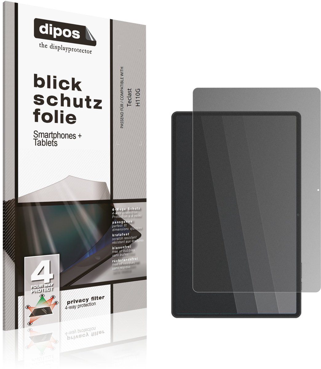 dipos – Matte Privacy Screenprotector geschikt voor Teclast H110G | Anti-Spy Beschermfolie