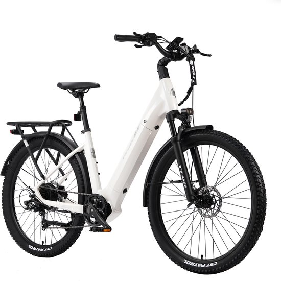 2026 TTGO 27.5×2.4 Inch Elektrische Fiets - 48V 15Ah Accu (720Wh) - ZOOM Gedempte Zadelpen - Actieradius tot 130 km - LCD Display - Shimano 7 Versnellingen - Hydraulische Schijfremmen - 70 Nm– Elektrische stadsfietsen - Wit — afbeelding 2