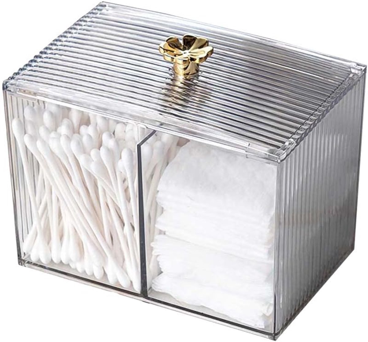 Transparante Acryl Organizer Voor Make-up Remover Pads - Opbergdoos Voor Wattenstaafjes En Cosmetica - Badkamer En Slaapkamer Accessoire