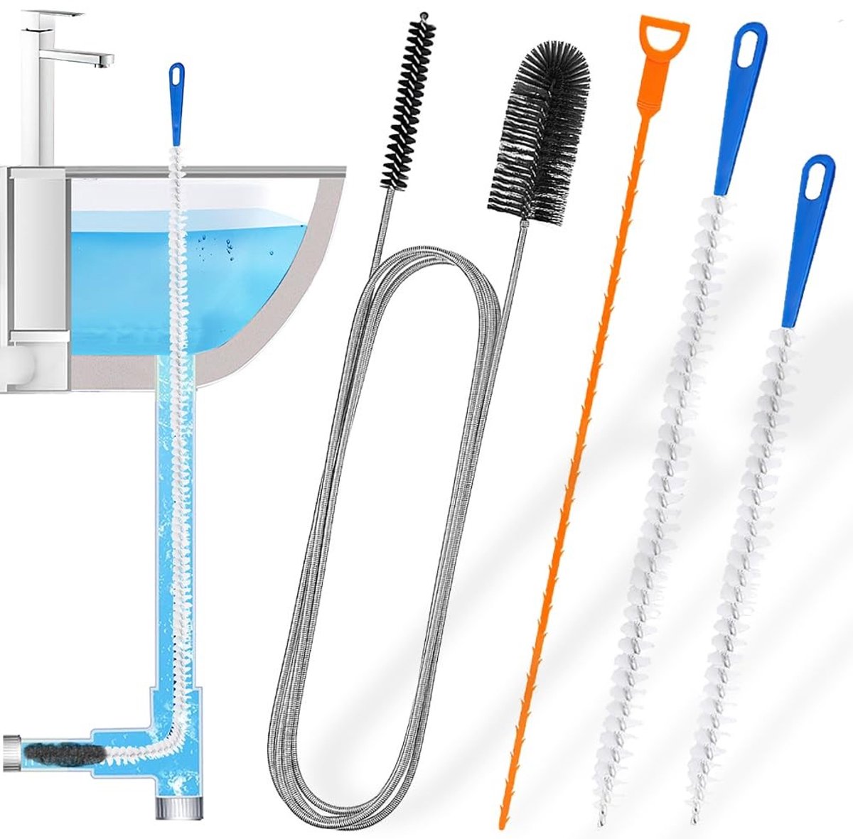 Solidchoice - Set van 4 Nylon Ontstopper Gereedschappen voor Keuken en Badkamer