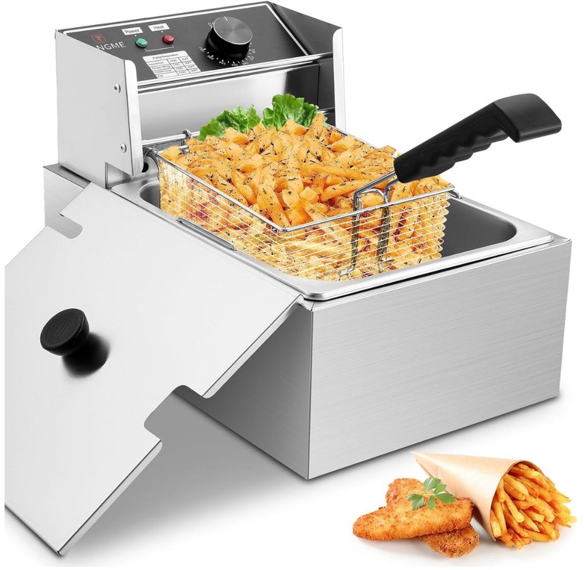 SP® Frituurpan - Friteuse - Regelbare Thermostaat - Zilver - 45cm x 29cm x 55cm