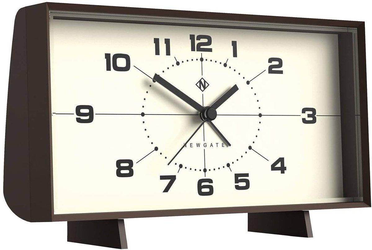 Solidchoice - Retro Alarm Klok met Digitale Weergave en Mocha Kleur