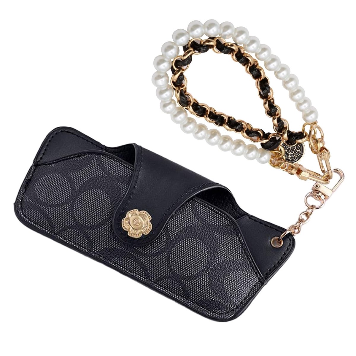 Solidchoice - Luxe Leren Zonnebril Etui met Ketting