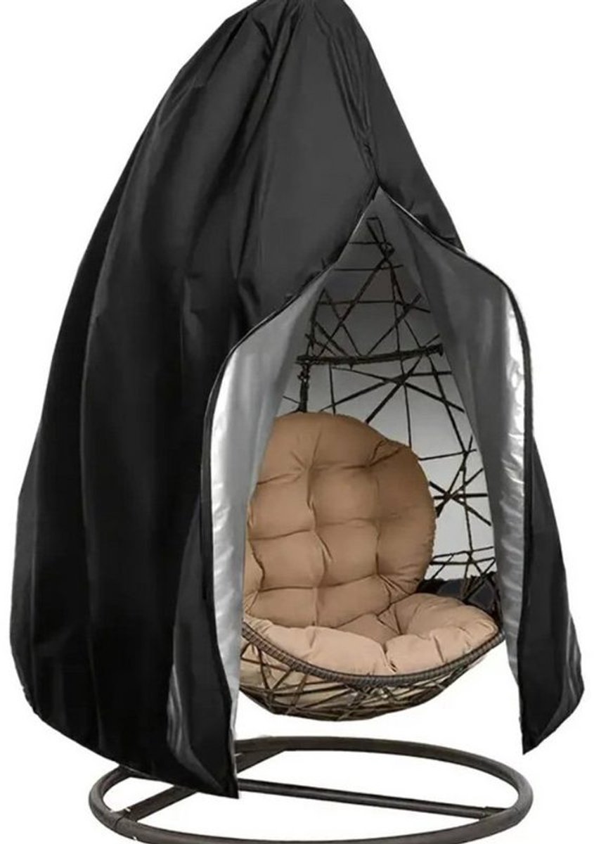 Tuinmeubelhoes, Geschikt voor hangstoelen, met ritssluiting, zwart, 190*115 cm