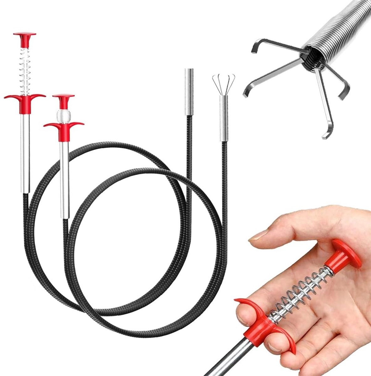 Solidchoice - Klauwgrijper Buisreinigingsspiraalset, 2 Stuks