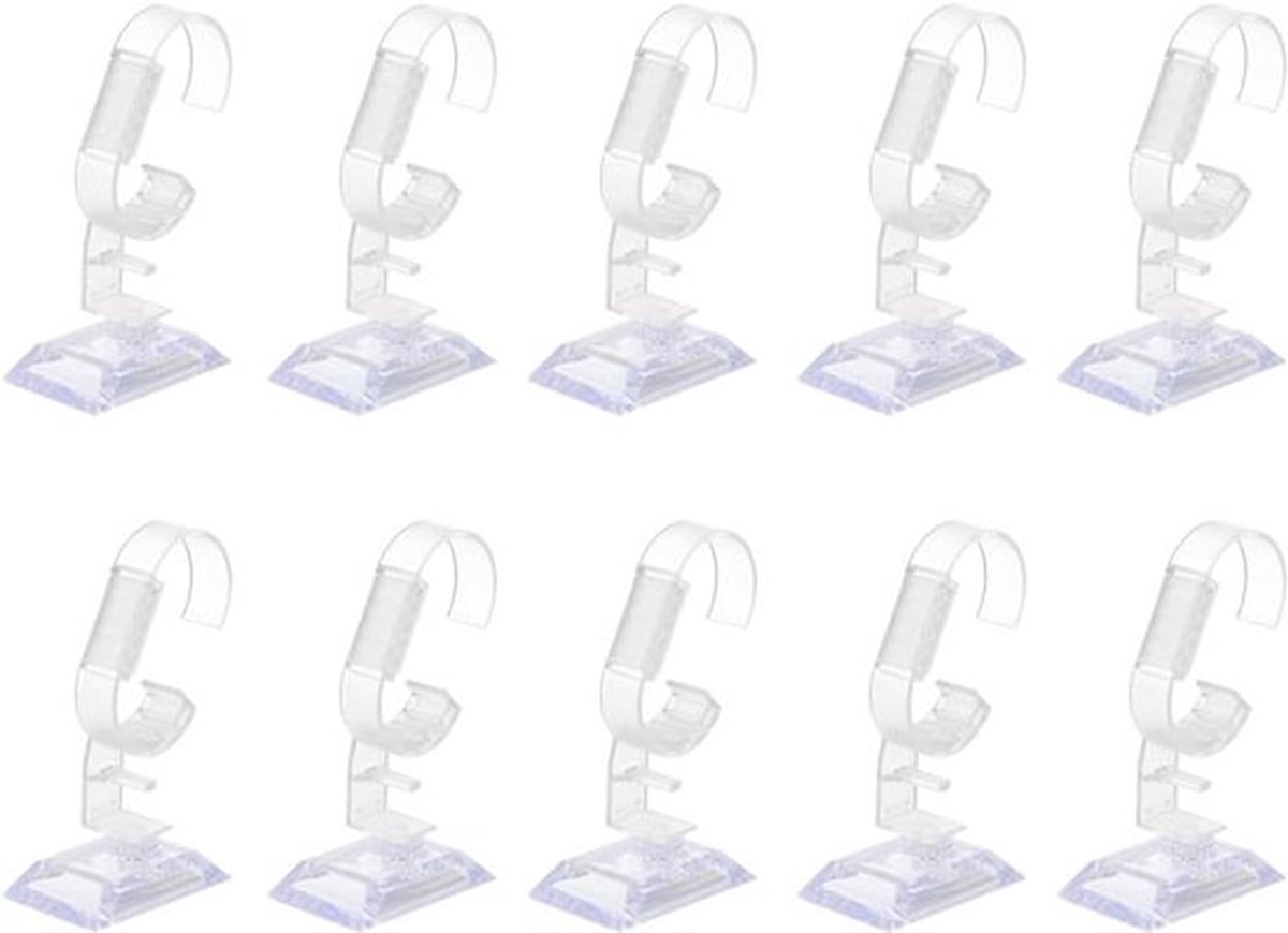 20 Stuks Acryl Horloge Stand - Transparante Horlogehouder voor Desktop en Presentatie, Ideaal voor Armbanden en Accessoires