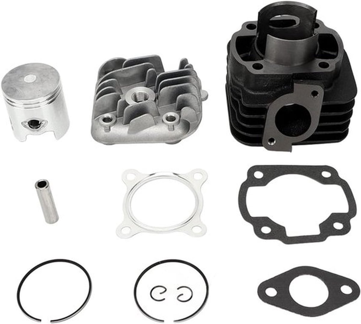 11-delige Cilinder Piston Set, 47mm Cilinder Piston Ringen met Grote Bore Pakking voor Jog 50cc 2-Takt Motor, Aluminium Legering Top Einde Rebuild Set Vervanging