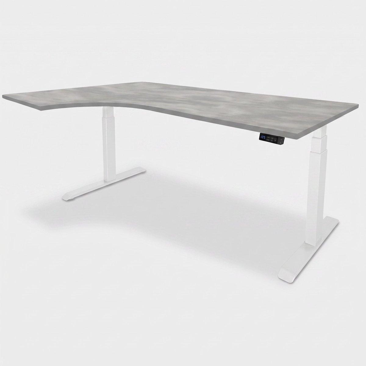Zit-sta wingbureau elektrisch 180x120cm – Wit, Oxyd (Links)
