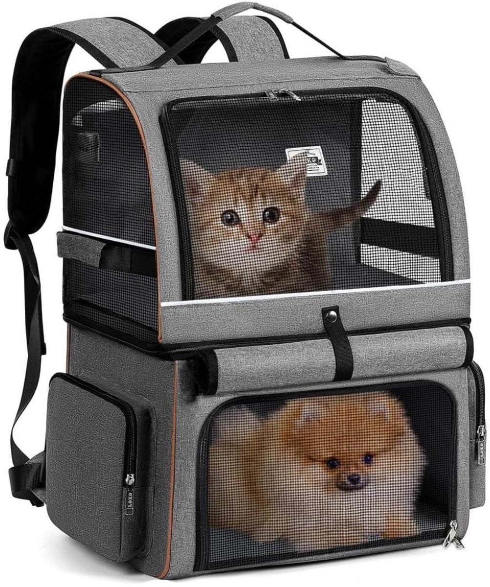 LNMsolutions® Hondenrugzak - Hondendraagtas Rugzak - Katten Draagtas Hond - Grijs - 52cm x 40cm x 30cm