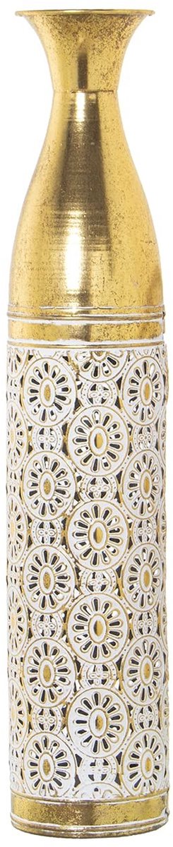 Solidchoice - Vloervaas van Metaal in Goud en Wit, 15 x 70 cm