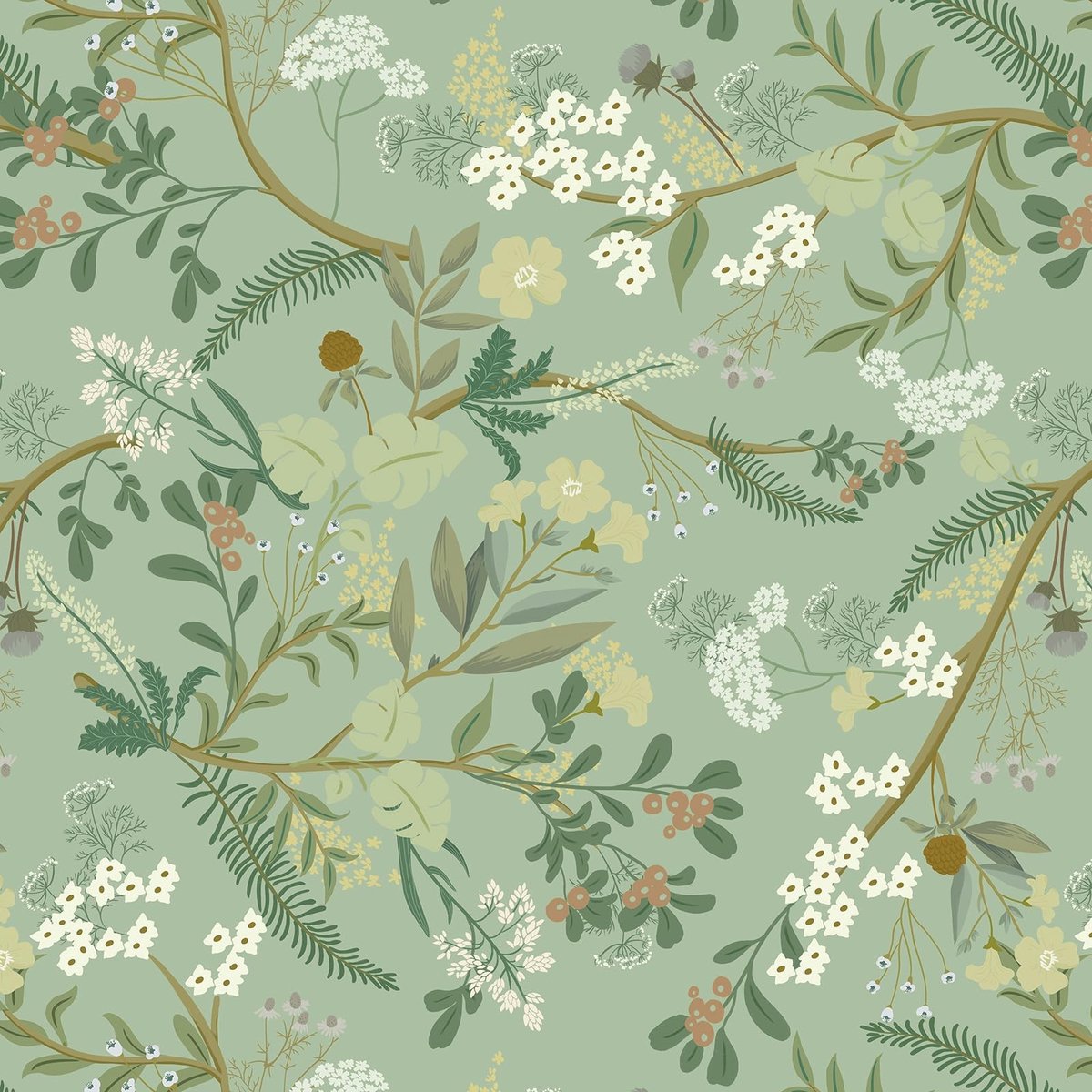 Solidchoice - Zelfklevend Behang met Bloemen 40 x 300 cm Lichtgroen