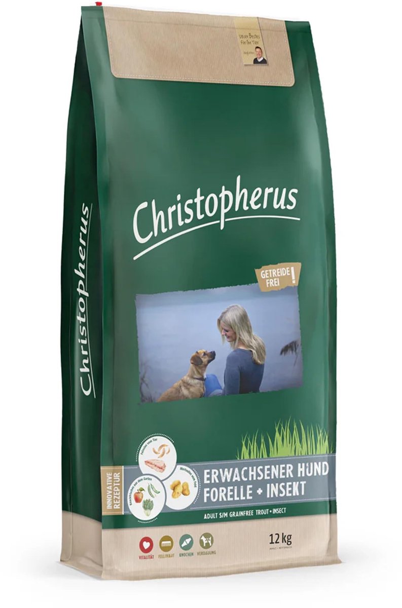 Solidchoice - Graanvrij Hondenvoer met Forel en Insecten, 12kg