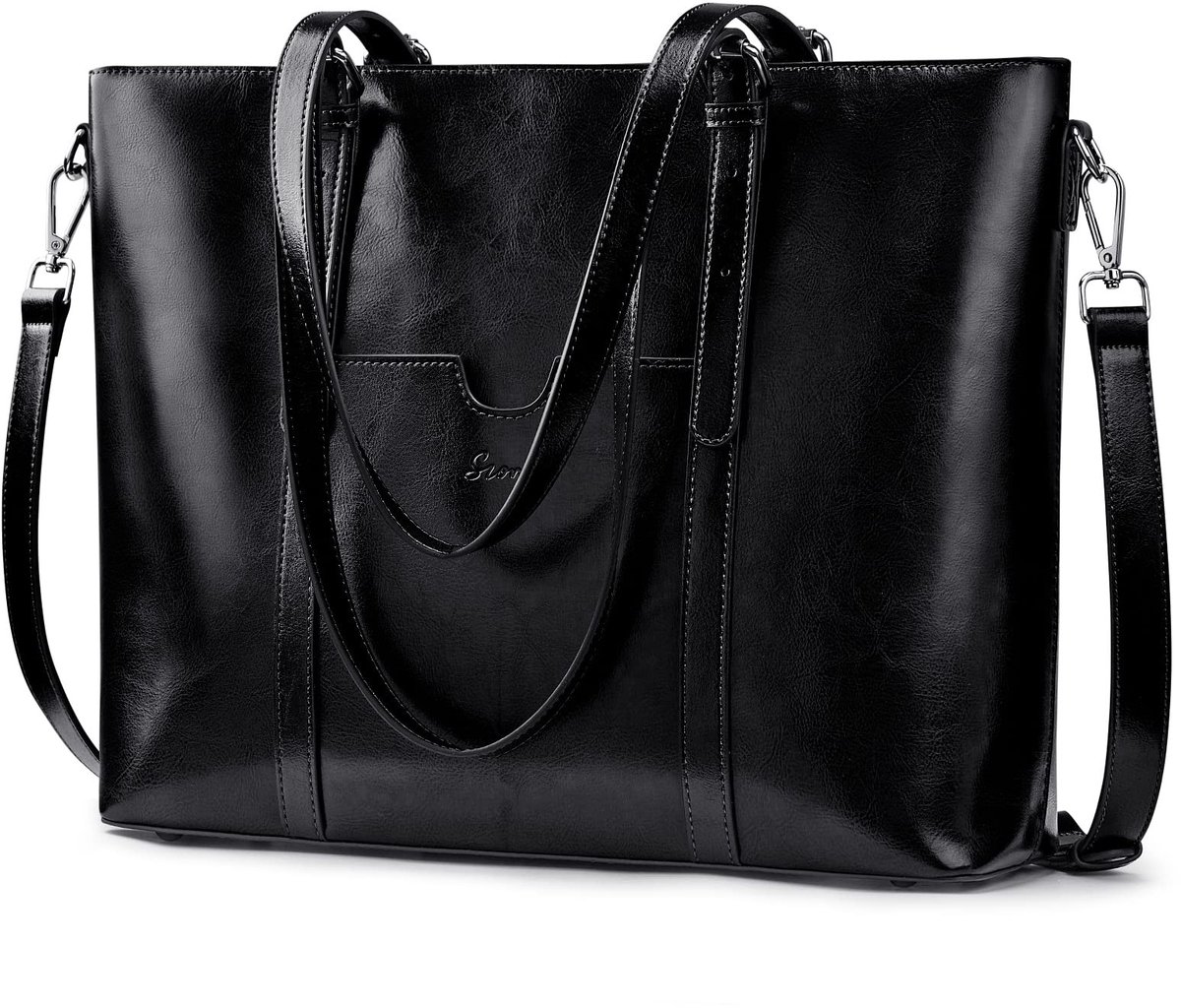 Solidchoice - Dames Leren Laptop Tote Bag voor 15.6 Inch