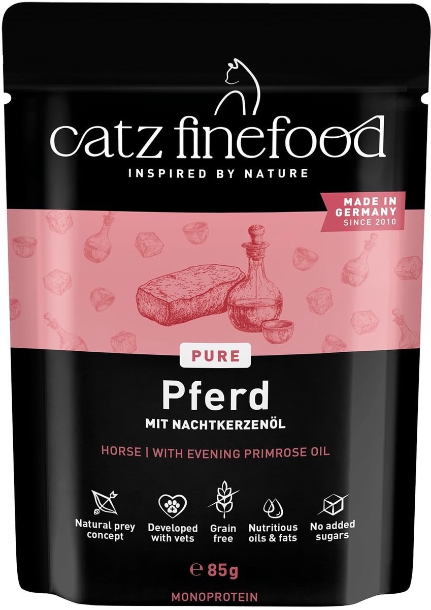 Solidchoice - Catz Finefood Purrrr Paard Monoproteïne Natvoer, 16 x 85 g Zak