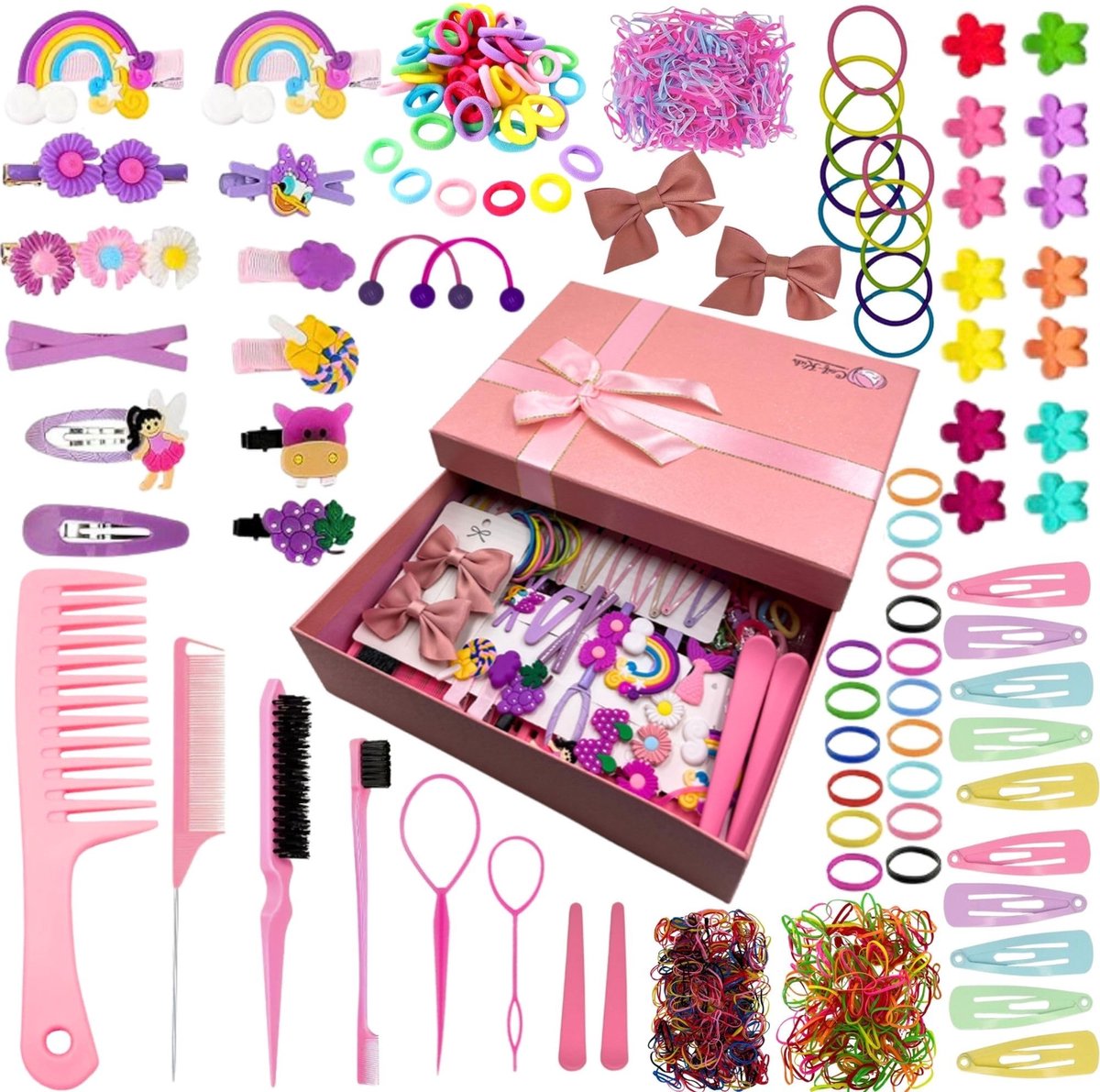 Solidchoice - Haaraccessoires Set voor Meisjes met Geschenkdoos