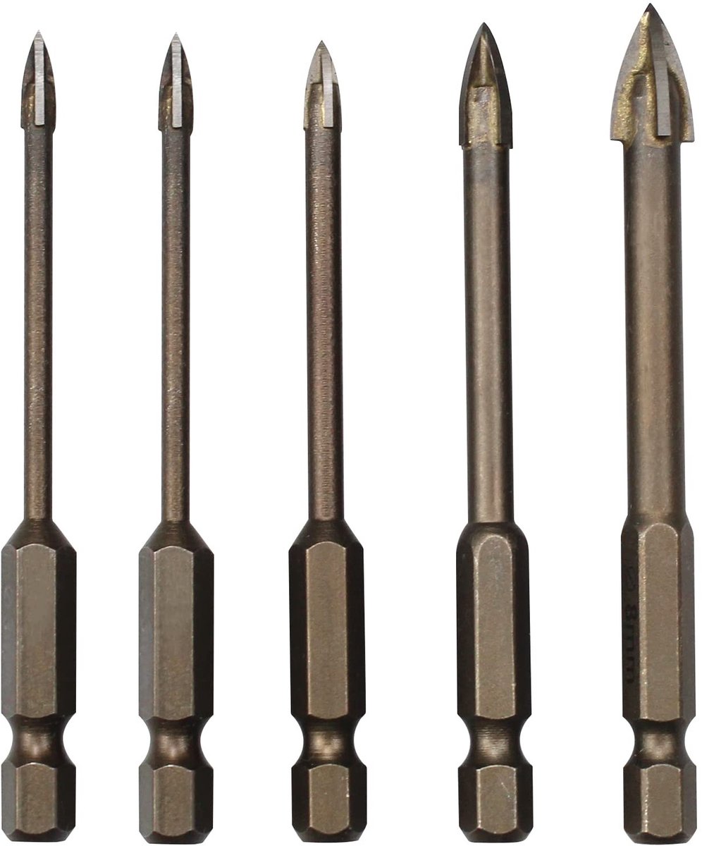 Solidchoice - Set van 5 Triangel Boorbits voor Tegels en Glas, Universele Gereedschappen