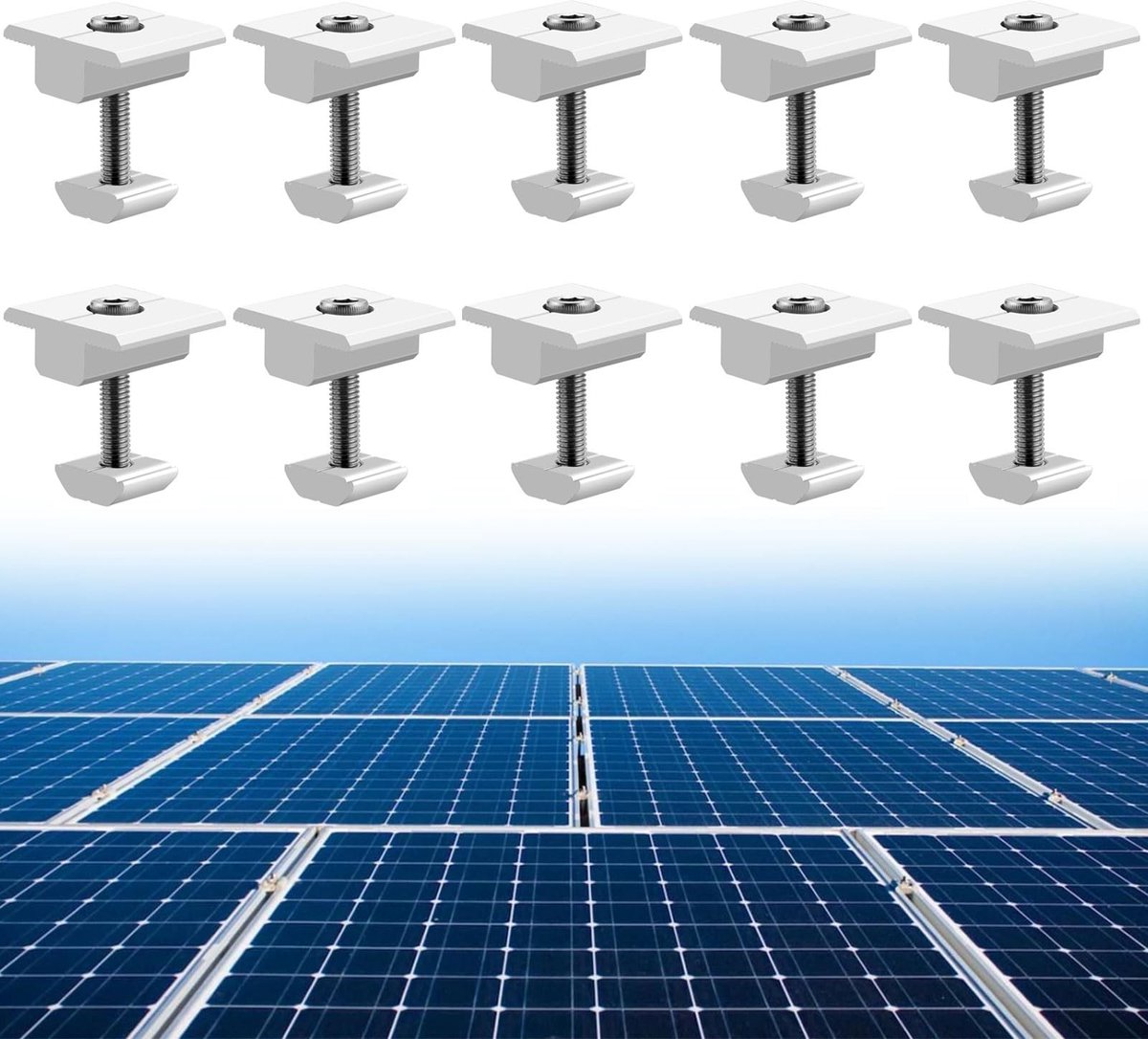 Solidchoice - Set van 10 Aluminium Montagebeugels voor Zonnepanelen