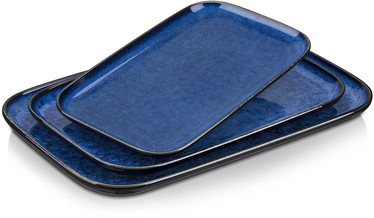 Solidchoice - Set van 3 Serviesplaten in Steenware met Glazuur