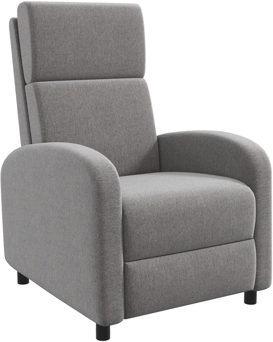 HOMCOM - Relaxfauteuil - met Ligfunctie - Polyester - Grijs