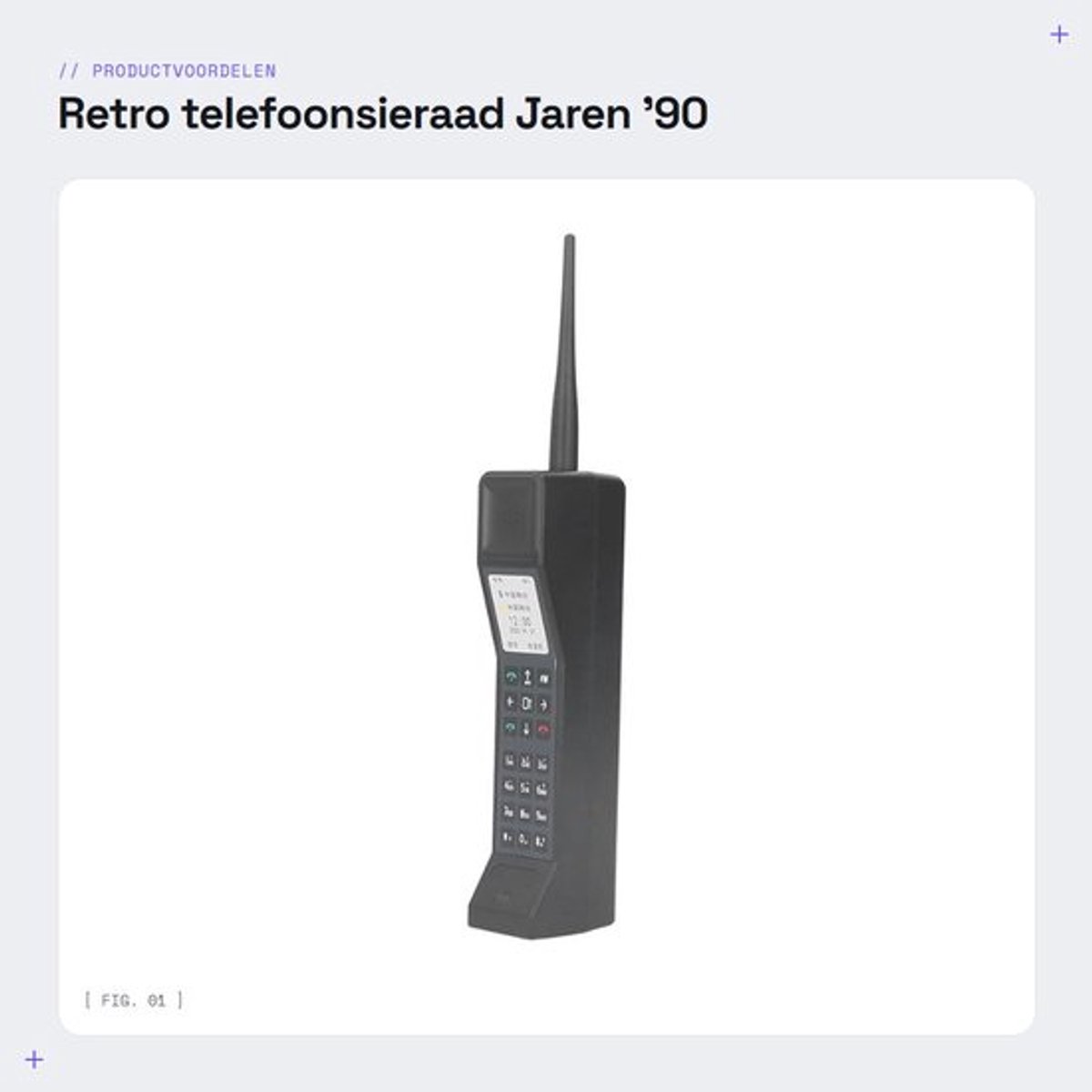 Telefoonsieraad Vintage - Retro Telefoonhouder - Decoratie voor Fotografie - Ornamenten - Mobiele Telefoon Accessoires - Kunststof 31x6x4 cm