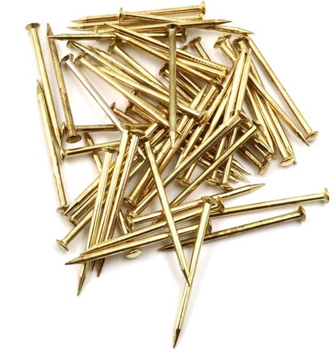 Design61 Stalen Pennen - 100 x 30 mm - 2,0 mm Draaddiameter - Messing Kop