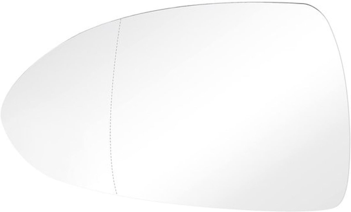 Buitenspiegel Verwarmd - Vervangend Spiegelglas - Links - Asferisch - Inclusief Achterplaat - 17x10,5 cm