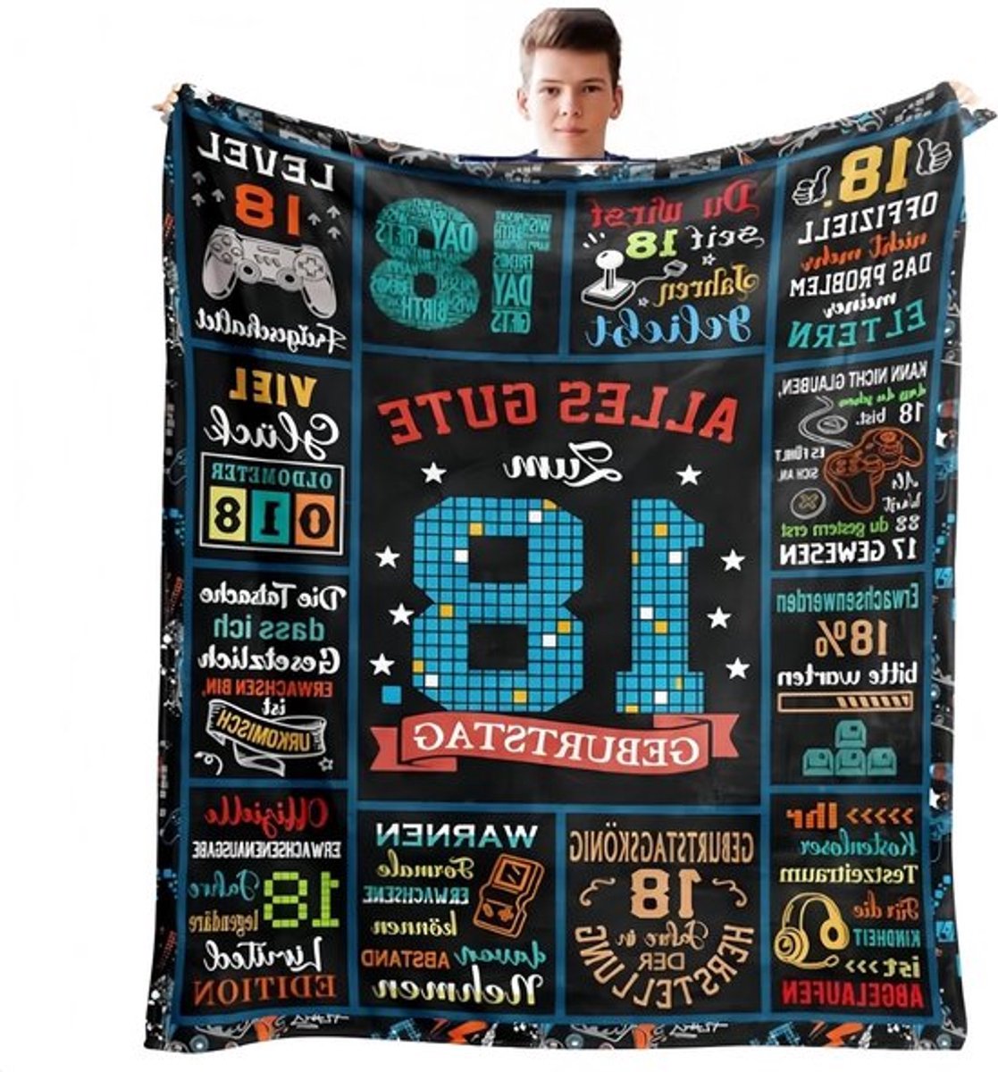 18e Verjaardag Deken – Cadeau Fleece Plaid voor Jongens – Zacht Decoratief Geschenk
