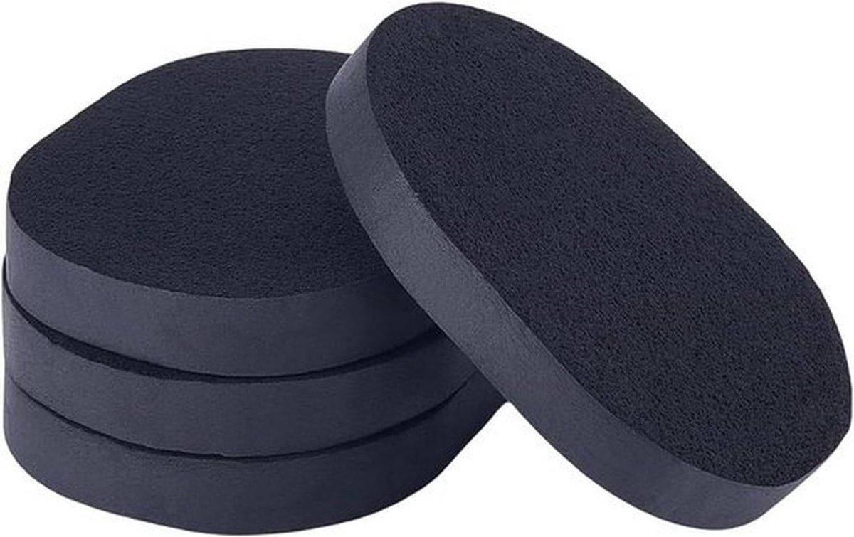Ovale gezichtsreinigingssponzen - herbruikbaar - geschikt voor make-up - ovaal - foundation - dagelijkse reiniging - zwarte sponzen - schoonheidsgereedschap - 4 stuks.