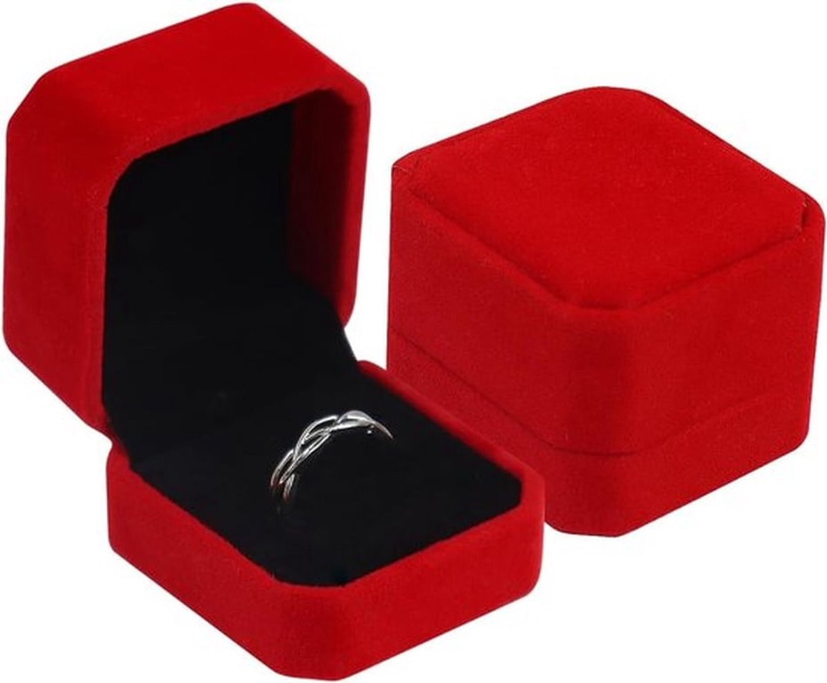 Elegante Ringen Doos voor Trouwerij, Compacte Sieradenopslag, Vintage Ringdoos voor Verloving en Oorbellen