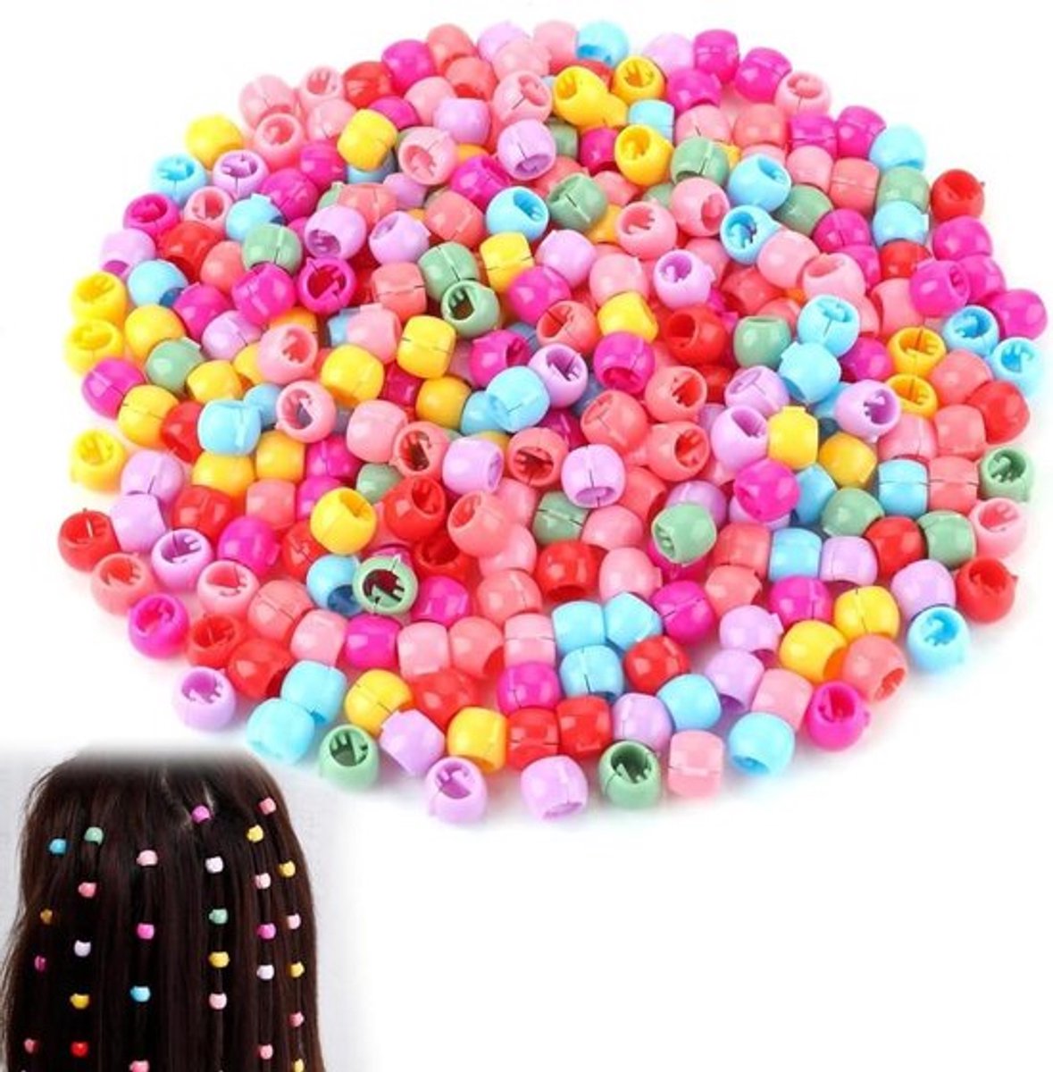 - Haarkralen - Clips van kunststof - Kleurrijk - Meisjes - Kindermode - Creatief - Geschikt voor alle haartypes - 200 stuks