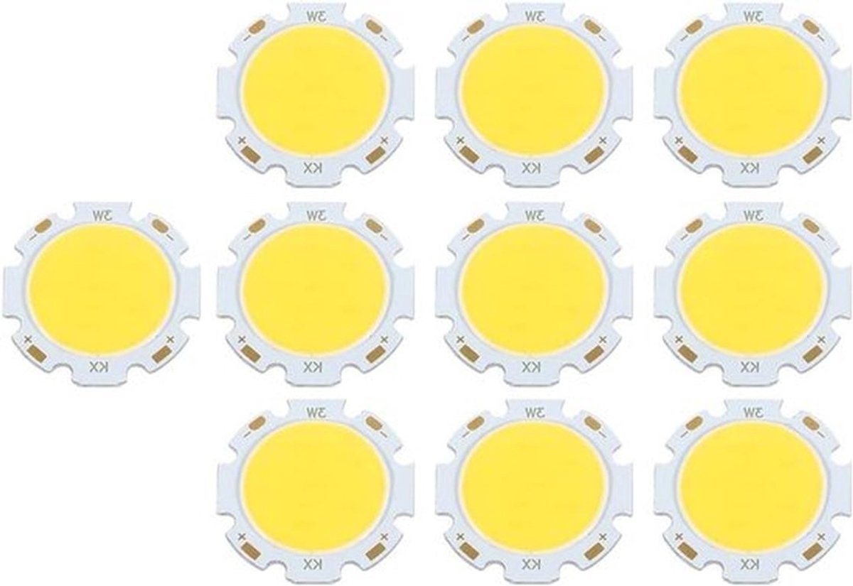 Ronde COB LED Verlichting 3W DC 9-11V, 10 Stuks SMD Chip Lampen voor Decoratieve Verlichting (Natuurlijk Licht 4000K)