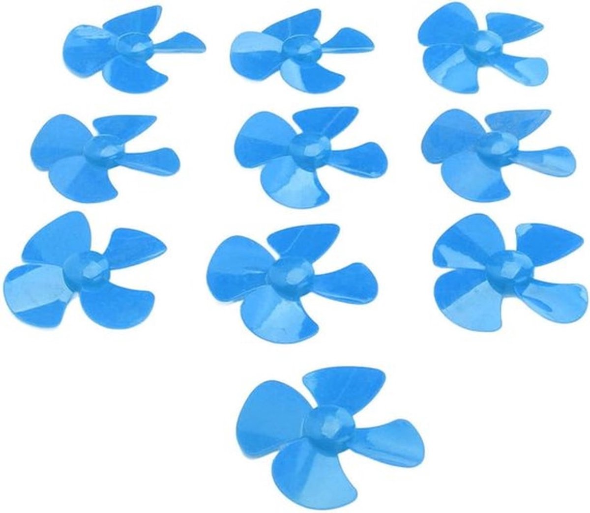 - Plastic propellers voor doe-het-zelf speelgoed - 10 stuks - 4-blads propeller - Ambacht - Blauw - Geschikt voor model