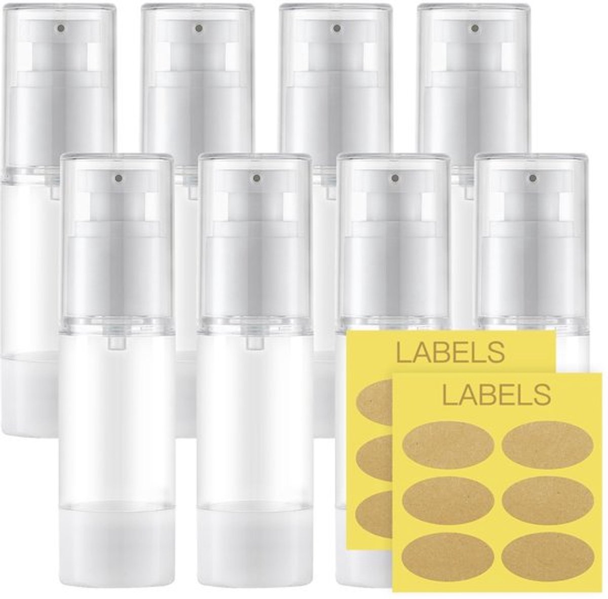 Pompdispenser 30 ml - Airless Dispenser - Lege Pompfles - Reisdop - Plastic Fles voor Cosmetica - Herbruikbaar en BPA-vrij - Cosmeticafles