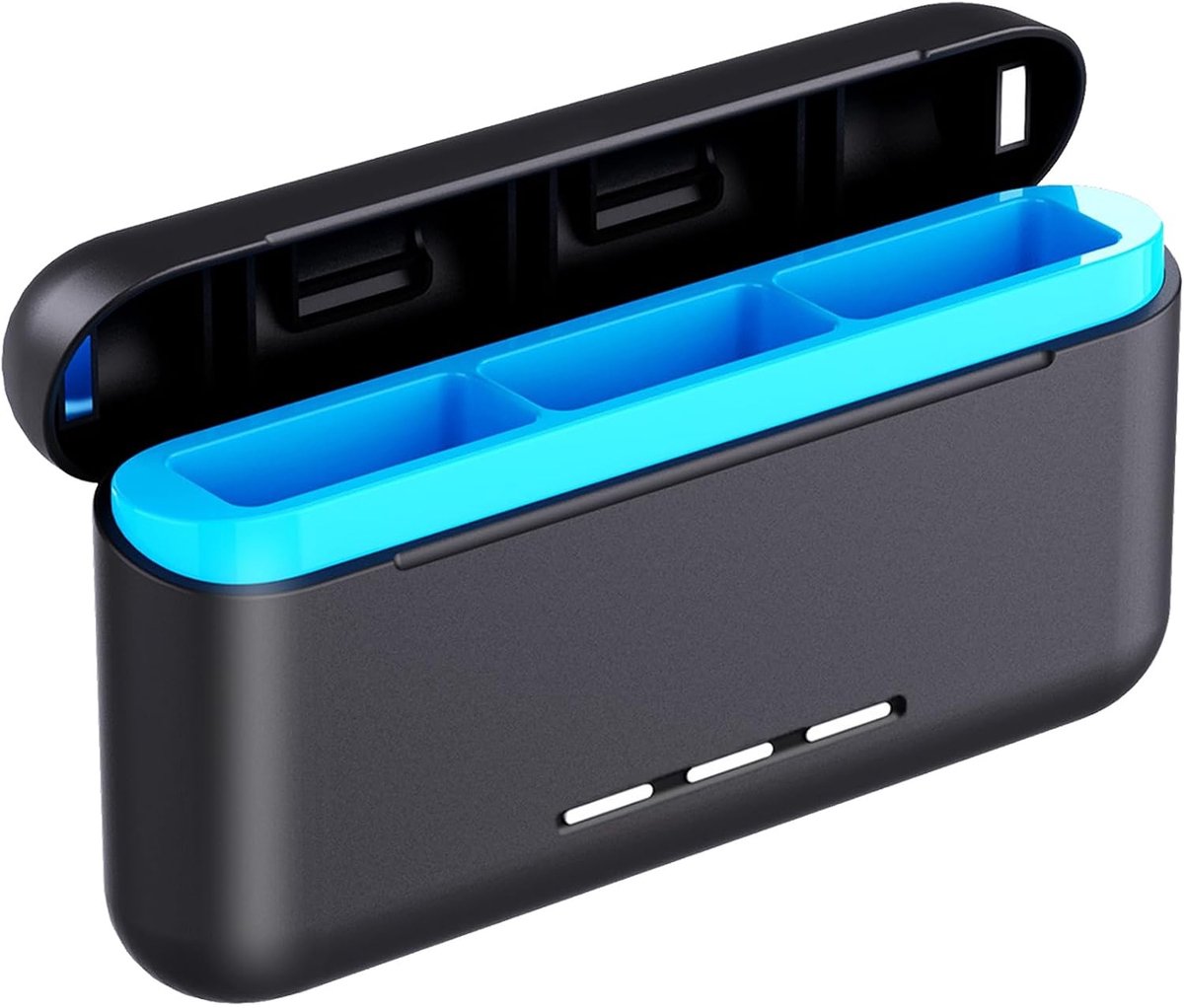 Oplader geschikt voor GoPro 12/11/10/9 - Universele Accu Gopro - Draagbaar 3-in-1 - 3 batterijen - Rechthoek - Zwart