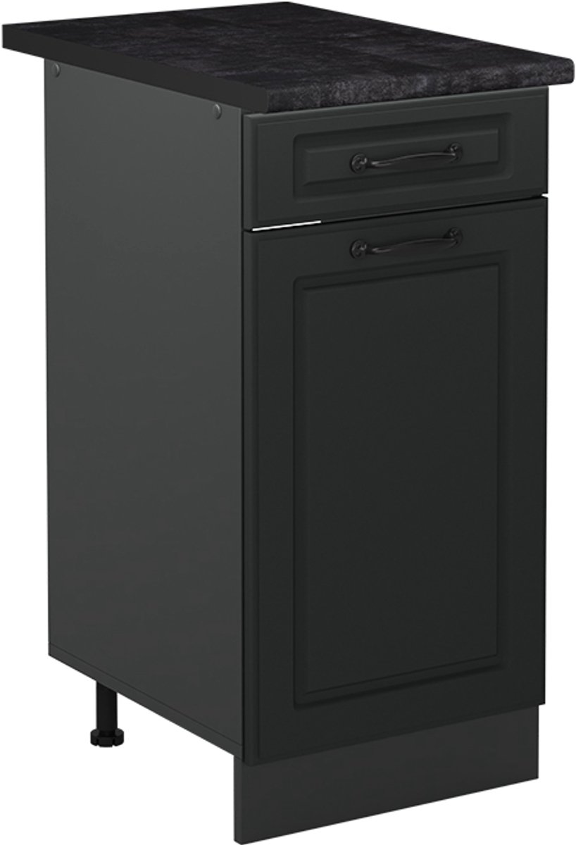 Vicco Keukenonderkast R-Line, Antraciet landelijk/Antraciet, 40 cm antraciet werkblad