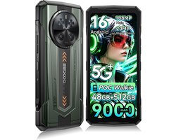 DOOGEE S300 Robuuste smartphone 5G - 6.78 inch FHD+ 120Hz - 48GB RAM - 512GB ROM - 9000mAh 45W - Android 16 - POC Walkie - mobiele telefoon - IP68/IP69K - Dual Sim - NFC GPS - Zwart