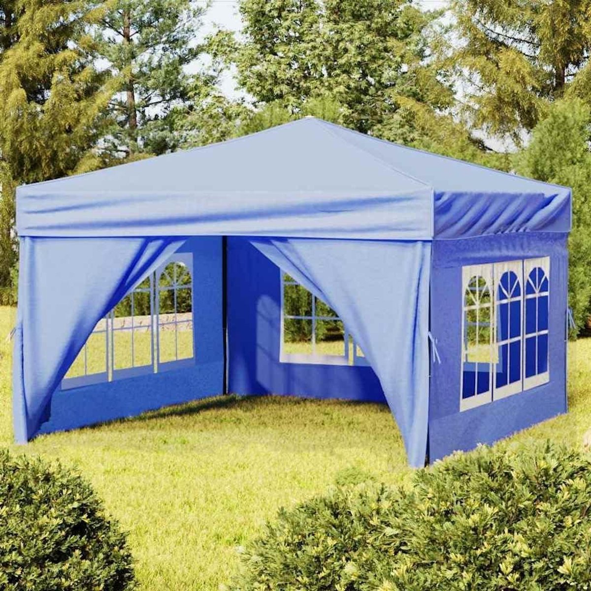 Opvouwbare Partytent - Paviljoen Tuin - Feest Organiseren - Waterafstotend Dak - 3 x 3 Meter - Blauw
