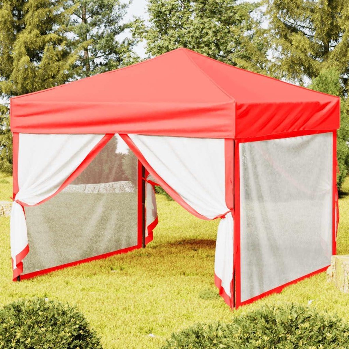 Opvouwbare Partytent - Evenementen Paviljoen - Feesten Organiseren - UV-bestendig Waterafstotend - 3x3 Meter - Rood