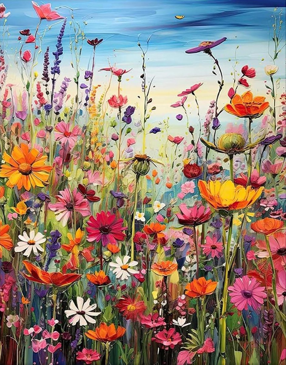 Casalora Diamond Painting Volwassenen & Kinderen - Pakket Volledig - Bloemenserie A - 30x40cm