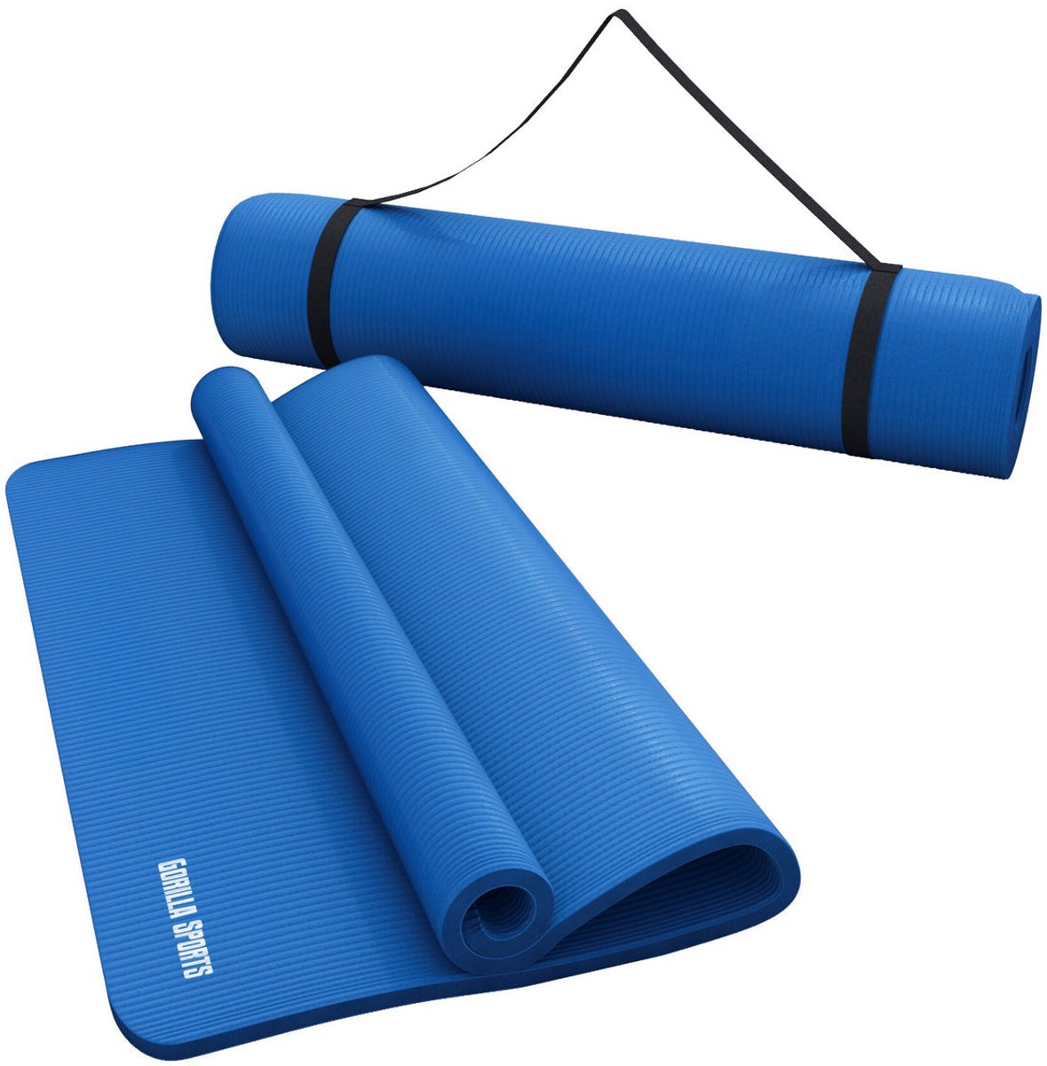 Gorilla Sports Yogamat Deluxe (190 x 100 x 1,5 cm) - Yoga Mat - royal blue
